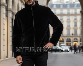 MEN'S BLACKGLAMA MINK Fullpelts Short Jacket!Order Any color!Brand New Real Natural Genuine Fur!