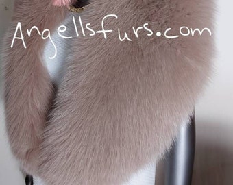 LONG NUDE FOX Collar!Brand New Natural Real Genuine Fur!