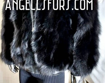 MEN'S FOX BOMBER Jacket with zipper! Order Any color!Brand New Real Natural Genuine Fur!