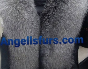 MEN'S!New Real Natural full pelts SILVER FOX Fur Vest!