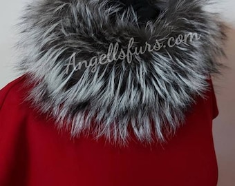 SILVER FOX FUR Round Collars-Headbands!Brand New Real Natural Genuine Fur!