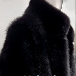 MEN&#39;S BLACK FOX Fur Jacket!Brand New Real Natural Genuine Fur!