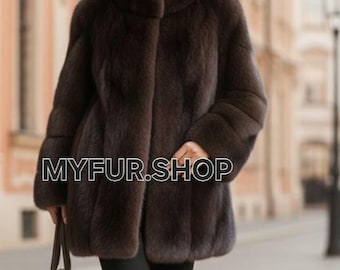 SABLE FUR COAT! Brand New Real Natural Genuine Fur