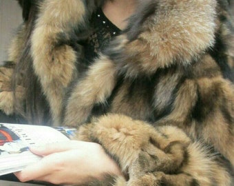 FOX Fur Coat!Brand New Real Natural Genuine Fur!