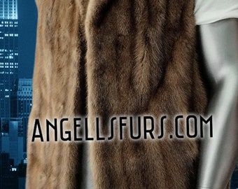 MEN'S LONG Mink Fullpelts Vest! Brand New Real Natural Genuine Fur!