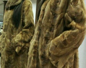 LONG GOLDEN MINK Fur Coat! Order Any color!Brand New Real Natural Genuine Fur