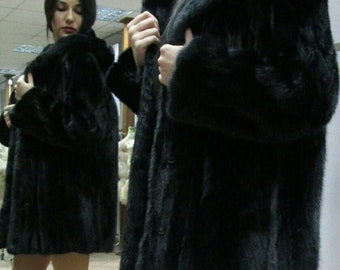 M8NK FULLPELTS HOODED Coat!Brand New Real Natural Genuine Fur!