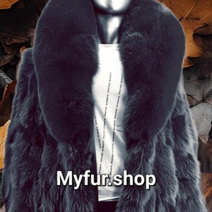 Men&#39;s FULL LENGTH FOX Fur Coat!Brand New Real Natural Genuine Fur