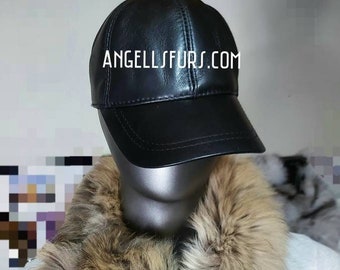 REAL LEATHER JOCKEY Hat!Unisex!Order Any color!