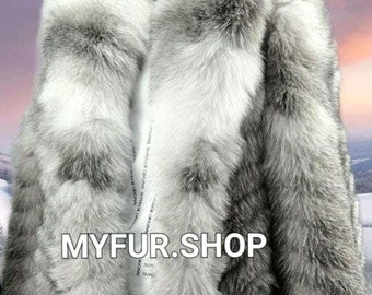 MEN'S FOX Fur Coat!Brand New Real Natural Genuine Fur!