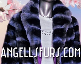 MEN'S REX FUR Coat!Order Any color!Brand New Real Natural Genuine Fur!