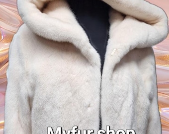 MEN'S MINK Hooded Fullpelts Long Fur Coat!Order Any color!Brand New Real Natural Genuine Fur!