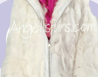 WHITE FOX FUR Coat!Brand New Real Natural Genuine Fur!