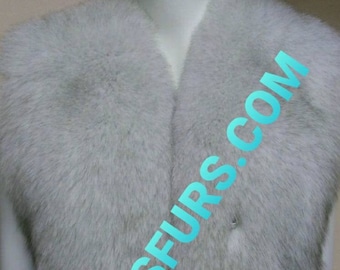 MEN'S!New Real Natural full pelts Natural color BLUE FOX Fur Vest!