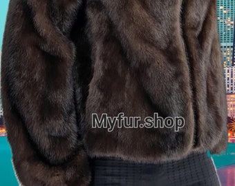MEN'S MINK BOMBER Fullpelts Jacket!Order Any color!Brand New Real Natural Genuine Fur!