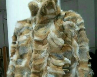 MEN'S Red Fox Fur COAT!Brand New Real Natural Genuine Fur!