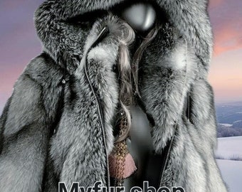 DETACHABLE HOOD FOX Fullpelt Coat!Order Any color!Brand New Real Natural Genuine Fur!