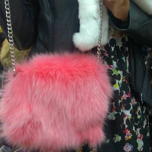 PINK FOX Fur Bag!Brand New Real Natural Genuine Fur!