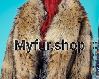 FINN RACCOON Fullpelt Fur Coat!Brand New Real Natural Genuine Fur