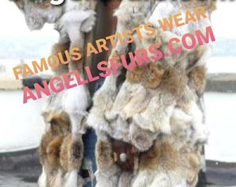 MEN'S HOODED  COYOTE Fur coat!Brand New Real Natural Genuine Fur