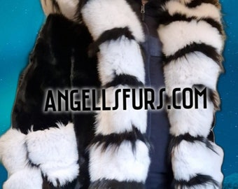MEN'S HOODED Rex Fullpelts Fur Coat! Order any color!Brand New Real Natural Genuine Fur!