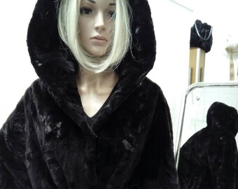 ONE SIZE Black Mink Fur Cape!Brand New Real Natural Genuine Fur