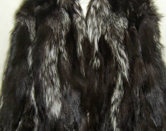 NEW!Natural Real Dark Silver FOX FUR Bolero!