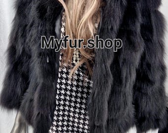 SALE!FOX FUR Short Jackets!Order Any color!Brand New Real Natural Genuine Fur!