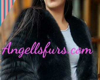Fullpelts FOX  Fur jacket in Any color!Brand New Real Natural Genuine Fur