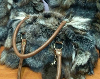 CRYSTAL FOX FUR Bowling Bags!Brand New Real Natural Genuine Fur!