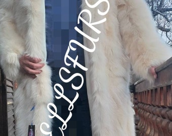 Men'S New Real Natural Hooded  FULL LENGTH FOX Fur Coat!