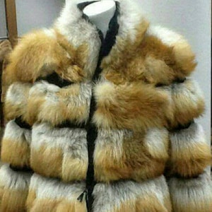 MEN&#39;S NEW FUR! Real Natural half full skins Red Fox Fur Jacket!