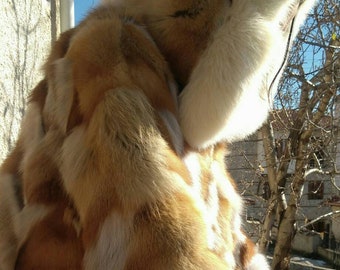 MEN'S DETACHABLE HOOD Long Red Fox Coat!