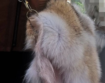 COYOTE FUR BAG!Brand New Real Natural Genuine Fur!