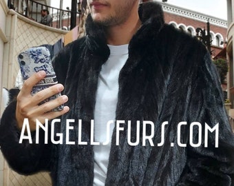 MEN'S MINK Fur Coat!Brand New Real Natural Genuine Fur!