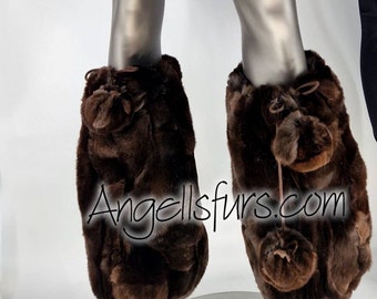 REX FUR LEGWARMERS!Brand New Real Natural Genuine Fur!