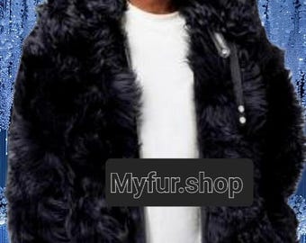 MEN'S SHEEPSKIN DOUBLE Face Coat!Brand New Real Natural Genuine Fur and Leather!