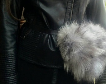 Silver Fox BELT Bag!Brand New Natural Real Fur