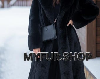 BLACK FOX Long Coat!Brand New Real Natural Genuine Fur,Order Any color!