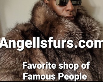 MEN'S CRYSTAL FOX Fur Coat!Order Any Color!Brand New Real Natural Genuine Fur!