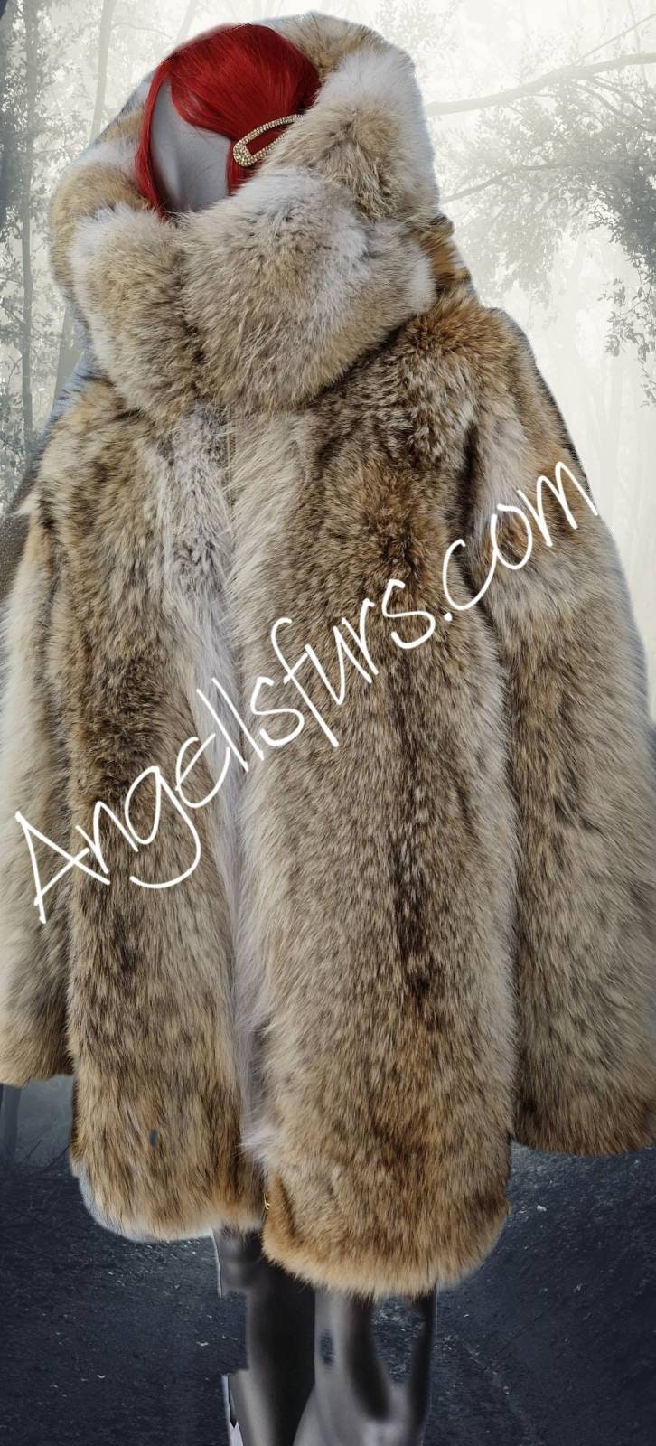 Coat with coyote fur hood store