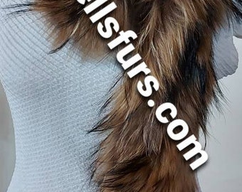 New Natural Real Beautiful FLUFFY super soft RACCOON Scarves!