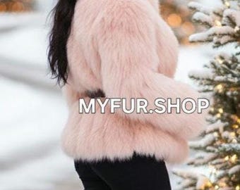 PINK FOX FULLPELTS Short Jacket!Order Any color!Brand New Real Natural Genuine Fur!
