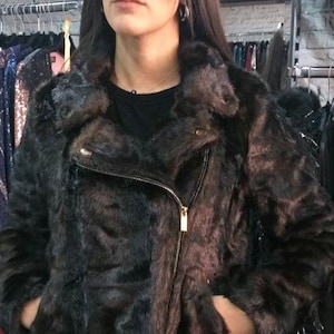 MINK BIKER Fur jacket!Brand New Real Natural Genuine Fur!