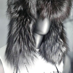 MEN&#39;S SILVER FOX Trapper Hat!Brand New Real Natural Genuine Fur!