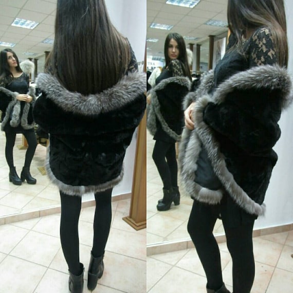 ONE SIZE Mink Fur Cape-Shawl-Etol!Brand New Real Natural Genuine Fur!