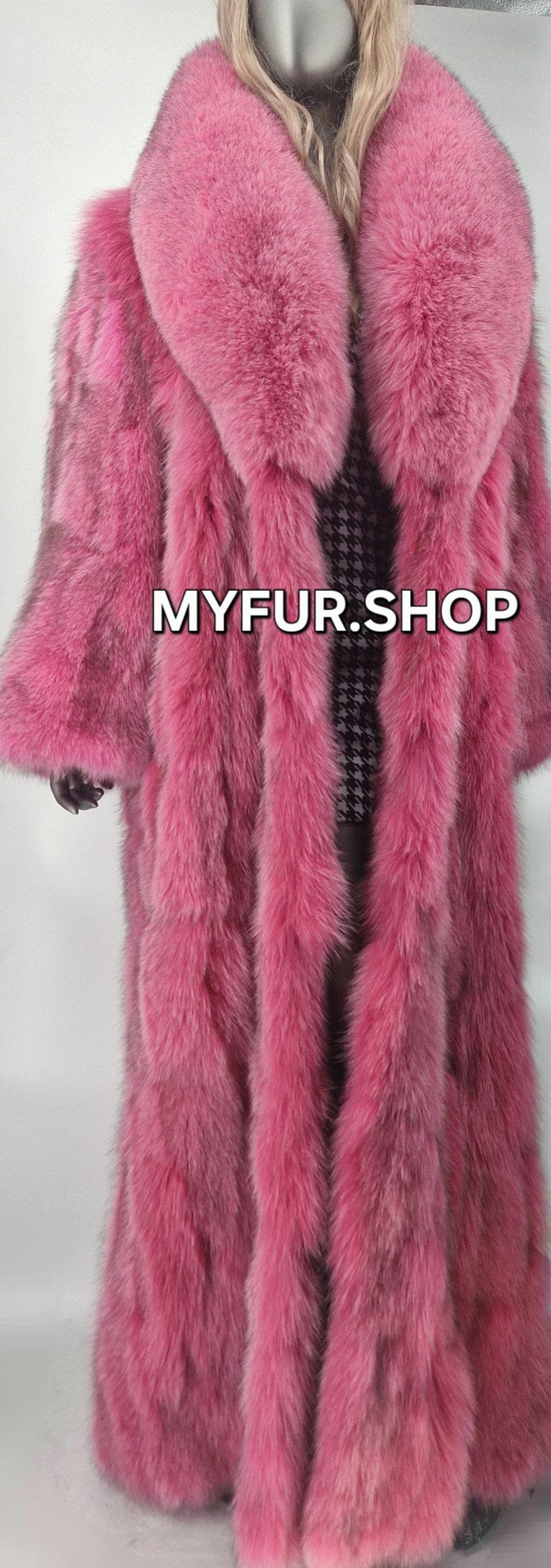 FULL LENGTH PINK Fox Coat!order Any Color!brand New Real Natural