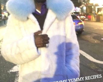 MEN'S New Real Natural Long MINK Fur COAT!