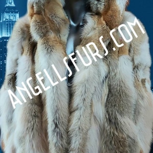 MEN'S HOODED  COYOTE Fur coat!Brand New Real Natural Genuine Fur Coat!