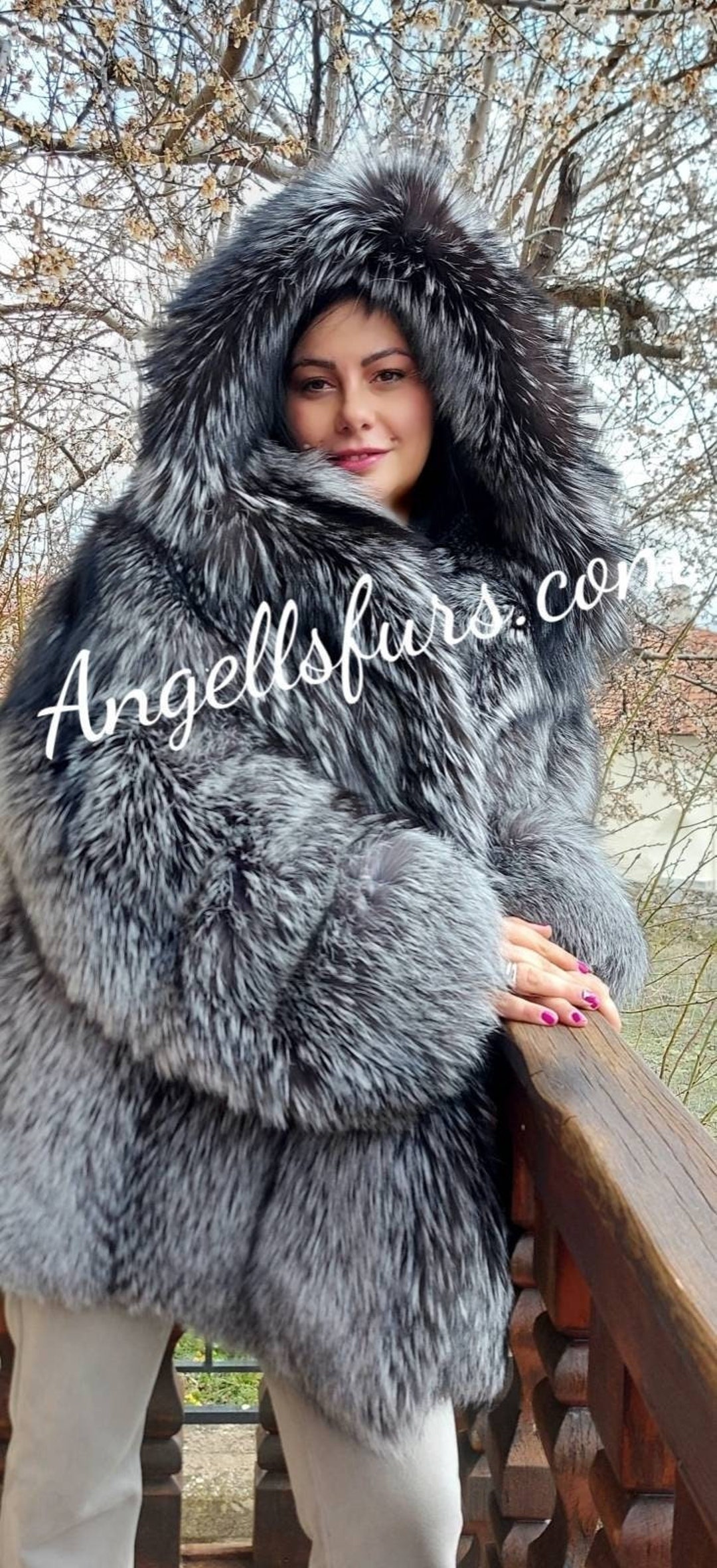 SILVER FOX FULLPELTS Jacketbrand New Real Natural Genuine Fur Etsy Hong Kong